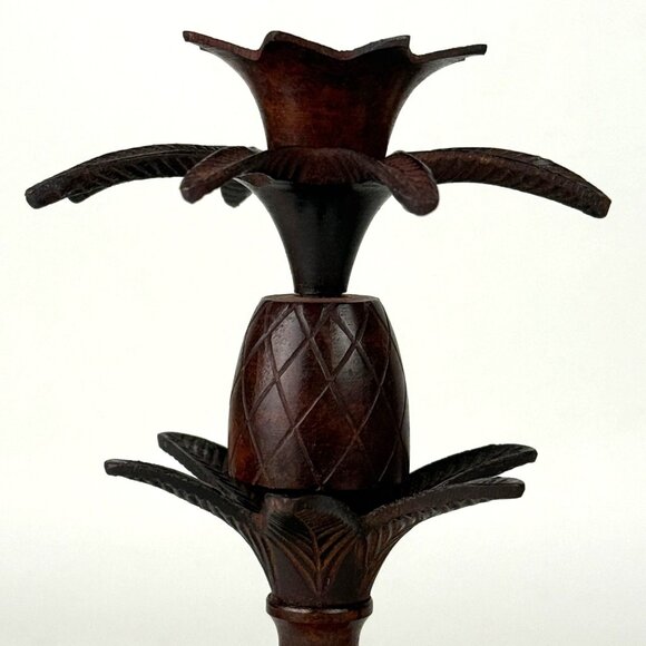 Metal Pineapple Candle Stick Holders Decor Made In India Set of 2 Brown - Picture 2 of 6
